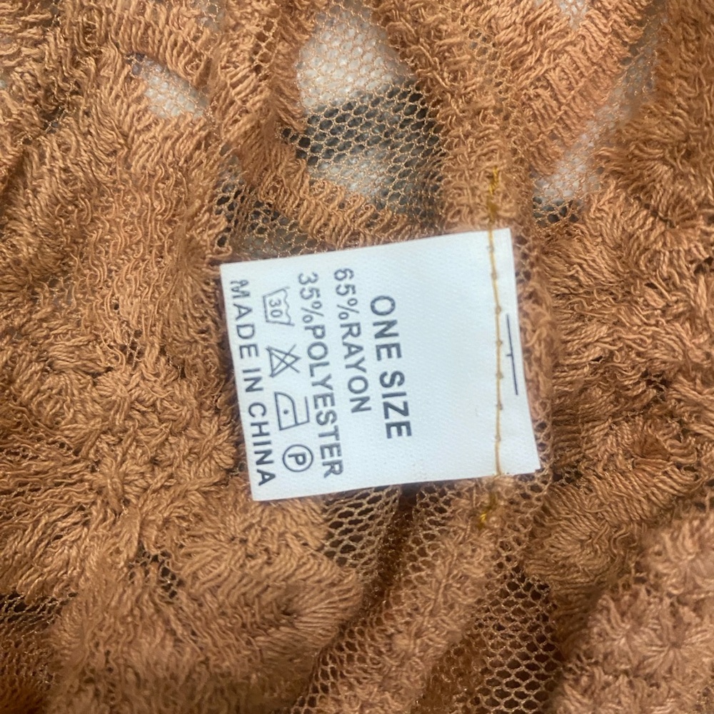 Lace Kimono Cardigan in Rust Brown - Picture 2 of 2